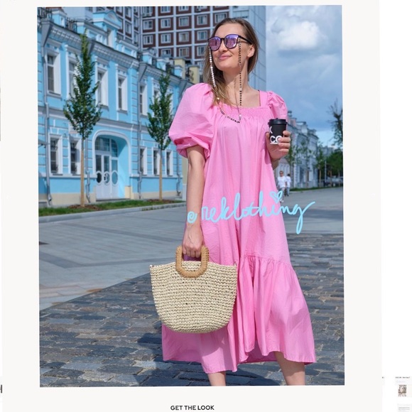 H&M Accessories - SOLD! Pink Square-neck Voluminous-puff shoulder